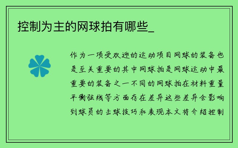 控制为主的网球拍有哪些_